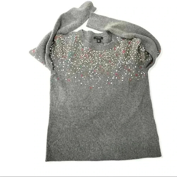 Halogen Grey Palletted Wool pullover Sweater - Picture 2 of 5